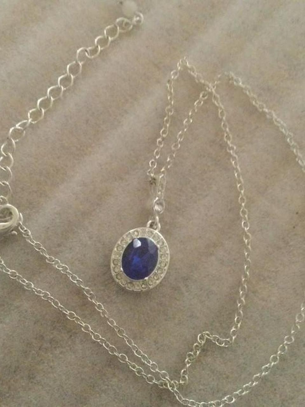 Avon Blue Rhinestone Necklace - Picture 3 of 3